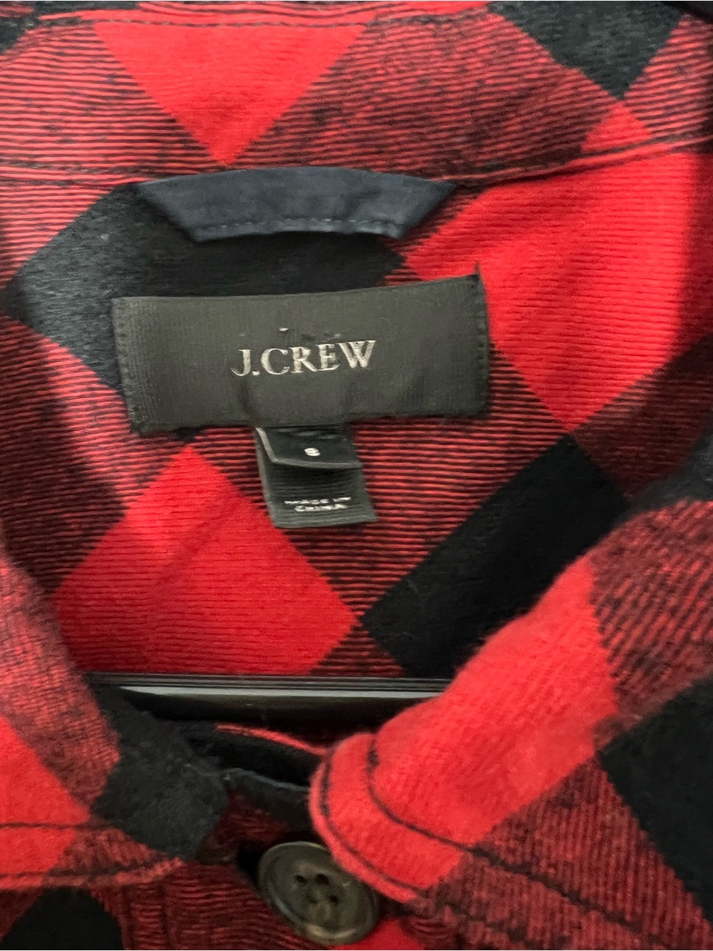 J.Crew Buffalo Plaid Wool Blend Shirt Jacket Red Black Women’s Shacket - Picture 4 of 6